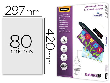 CJ100 fundas plastificar Fellowes brillo A3 80µ